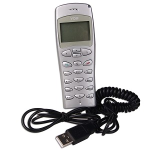VoIP/Skype USB Phone with LCD Display (Silver) - Click Image to Close
